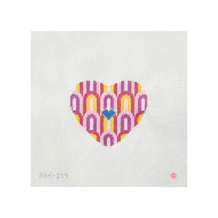 Saturnalia Stitching Soul Heart Pink Needlepoint Canvas
