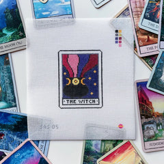 Saturnalia Stitching The Witch Tarot Card Needlepoint Canvas