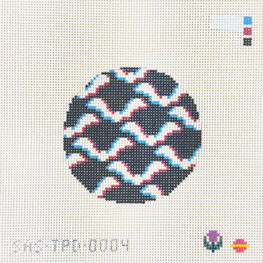 Saturnalia Stitching Thistle Pine Designs 3D Batty Round Needlepoint Canvas