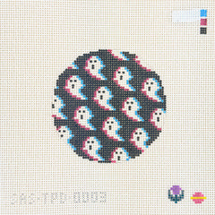 Saturnalia Stitching Thistle Pine Designs 3D Ghost Round Needlepoint Canvas