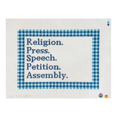 Saturnalia Stitching Thistle Pine Designs First Amendment Needlepoint Canvas - Large