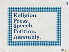 Saturnalia Stitching Thistle Pine Designs First Amendment Needlepoint Canvas - Large