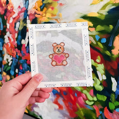 Saturnalia Stitching Tiny Valentine Bear Needlepoint Canvas