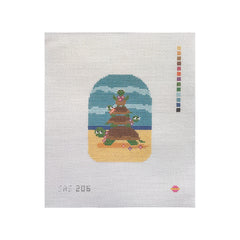 Saturnalia Stitching Turtle Stack Needlepoint Canvas
