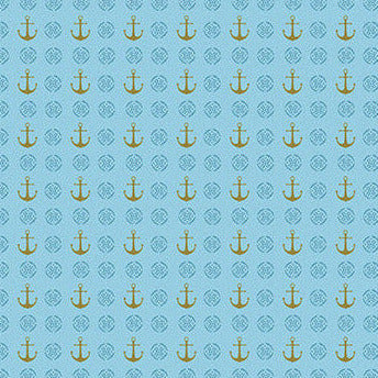 Sew Kind of Wonderful Banner Cotton Fabric - Blue