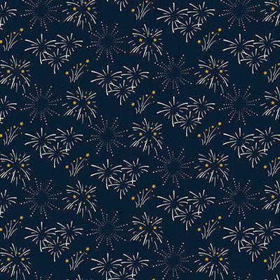 Sew Kind of Wonderful Bursting Cotton Fabric - Navy