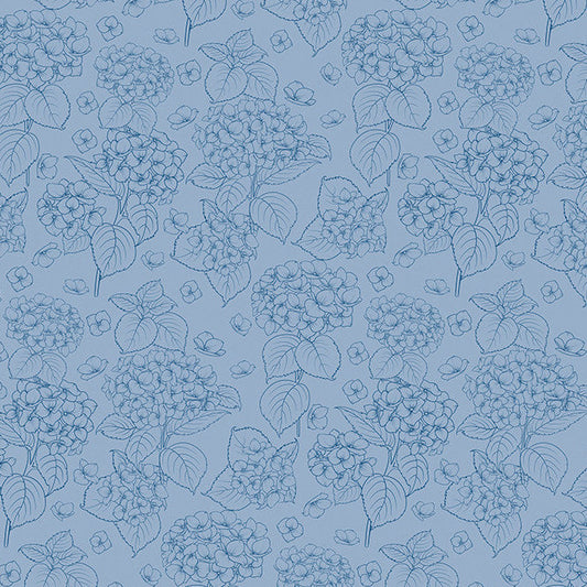 Sew Kind of Wonderful Hydrangea Cotton Fabric - Blue