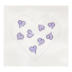 Silver Needle Lavender Heart Pillow Needlepoint Canvas