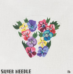 Silver Needle Pansies Scissor Case Needlepoint Canvas