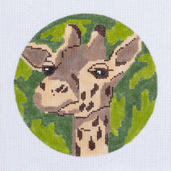 Barbara Russell Designs Small Giraffe Circular Needlepoint Canvas