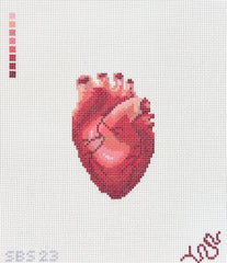 Spellbound Stitchery Anatomical Heart Needlepoint Canvas