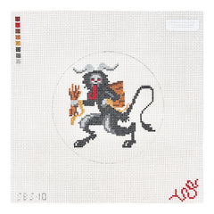 Spellbound Stitchery Krampus Round Needlepoint Canvas