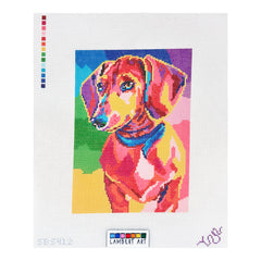 Spellbound Stitchery Lambert Art Dachshund Needlepoint Canvas