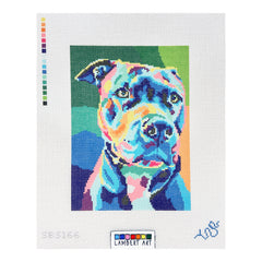 Spellbound Stitchery Lambert Art Pit Bull Needlepoint Canvas