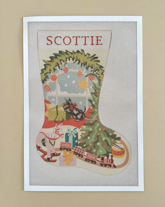 Spider Spun Toy Store Stocking Needlepoint Canvas