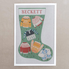 Spider Spun Festive Sweaters Stocking Needlepoint Canvas