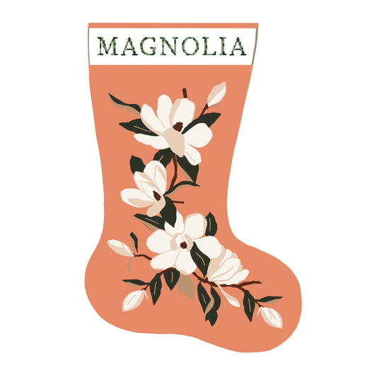 Spider Spun Magnolia Stocking Needlepoint Canvas