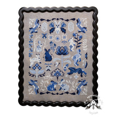 Sprouting Lupine Delft Bunnies Cross Stitch Pattern