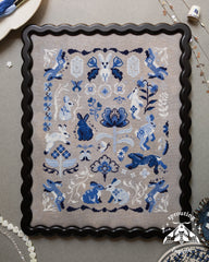 Sprouting Lupine Delft Bunnies Cross Stitch Pattern