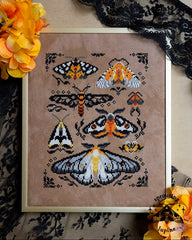 Sprouting Lupine Ochre Wings Cross Stitch Pattern