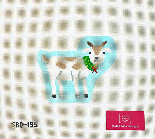 Stitch Rock Designs Christmas Village Farm Billy the Goat Needlepoint Canvas