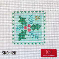 Stitch Rock Designs Holly Stamp Needlepoint Canvas