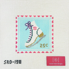 Stitch Rock Designs Ice Skate Stamp Needlepoint Canvas