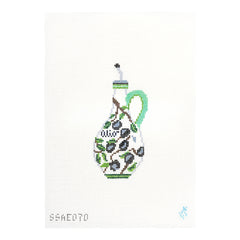 Stitch Style Alli Eagan Designs Olive Oil Pottery Needlepoint Canvas
