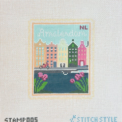 Stitch Style Amsterdam Stamp Needlepoint Canvas