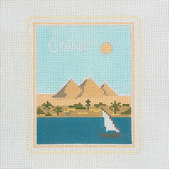 Stitch Style Cairo Travel Stamp Needlepoint Canvas