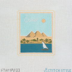 Stitch Style Cairo Travel Stamp Needlepoint Canvas