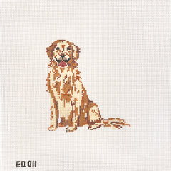 Stitch Style Emily Quigley Ink Golden Retriever Needlepoint Canvas