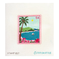 Stitch Style Jinny McAuliffe Bermuda Travel Stamp Needlepoint Canvas