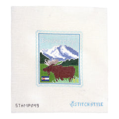 Stitch Style Jinny McAuliffe Breckenridge Travel Stamp Needlepoint Canvas