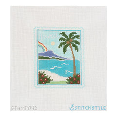 Stitch Style Jinny McAuliffe Hawaii Travel Stamp Needlepoint Canvas
