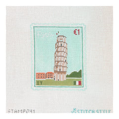 Stitch Style Pisa Travel Stamp Needlepoint Canvas