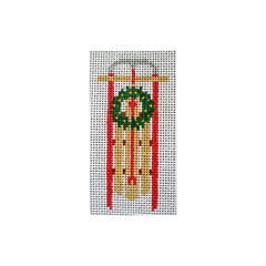 Stitch Style Sled with with Wreath Needlepoint Canvas