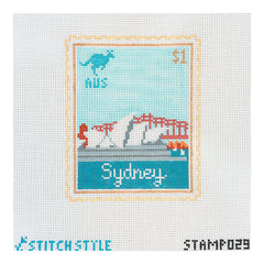 Stitch Style Jinny McAuliffe Sydney Travel Stamp Needlepoint Canvas