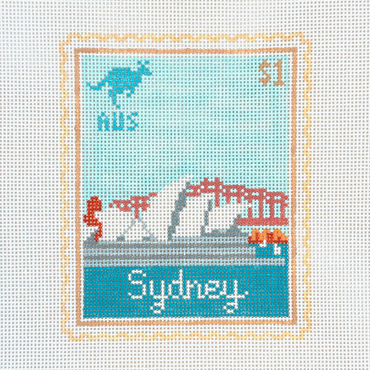 Stitch Style Sydney Travel Stamp Needlepoint Canvas