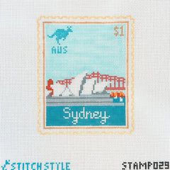 Stitch Style Sydney Travel Stamp Needlepoint Canvas