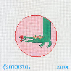 Stitch Style Valentine's Gator Needlepoint Canvas