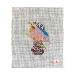 Stitching with Stacey Pink Coral Fish Needlepoint Canvas