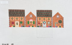 Susan Roberts Needlepoint Andes Mint 3D Gingerbread House Needlepoint Canvas