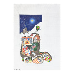 Susan Roberts Needlepoint Barbara Eyre Mole Hole Stocking Needlepoint Canvas