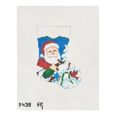 Susan Roberts Needlepoint Bird Tree Santa Mini Stocking Needlepoint Canvas