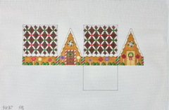 Susan Roberts Needlepoint Chocolate Trellis A-Frame Gingerbread House Needlepoint Canvas