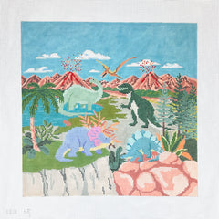Susan Roberts Needlepoint Dinosaurs Needlepoint Canvas