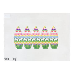 Susan Roberts Needlepoint Lamb Row 3D Stand Up Egg Needlepoint Canvas