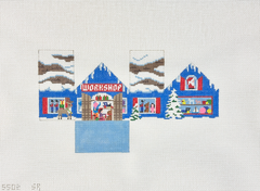 Susan Roberts Needlepoint Mini Santa's Workshop Mini House Needlepoint Canvas