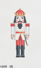 Susan Roberts Needlepoint Nutcracker White and Red King Needlepoint Canvas